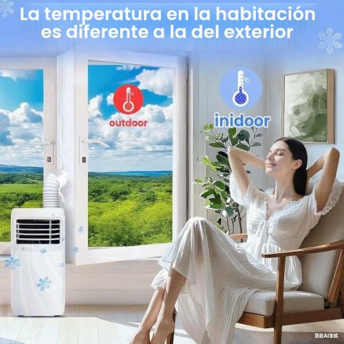 AC window kit que bloquea el aire caliente con tejido impermeable y cierre universal 4