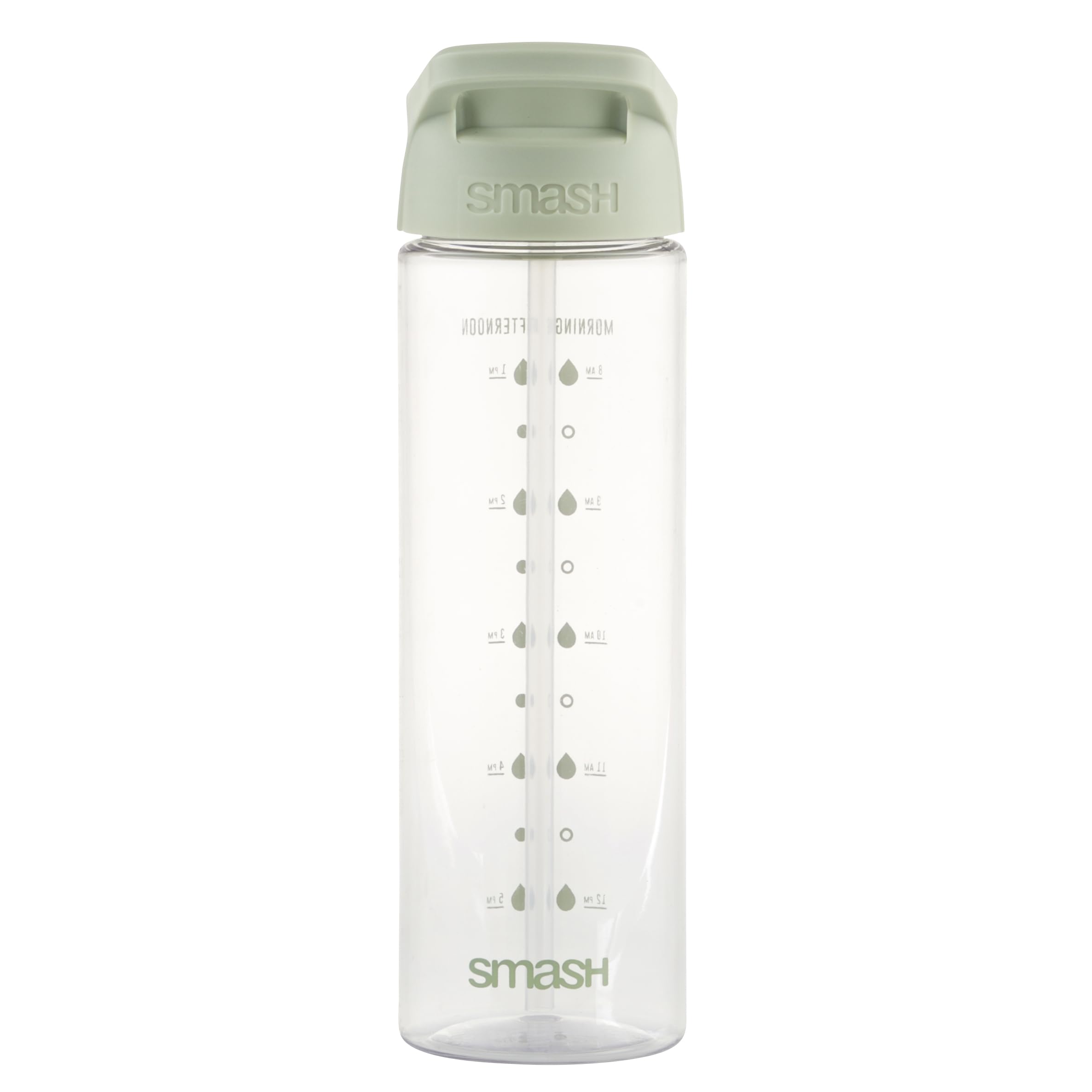 Smash Drink Bottle with Water Timings 700ml Sage, Grey