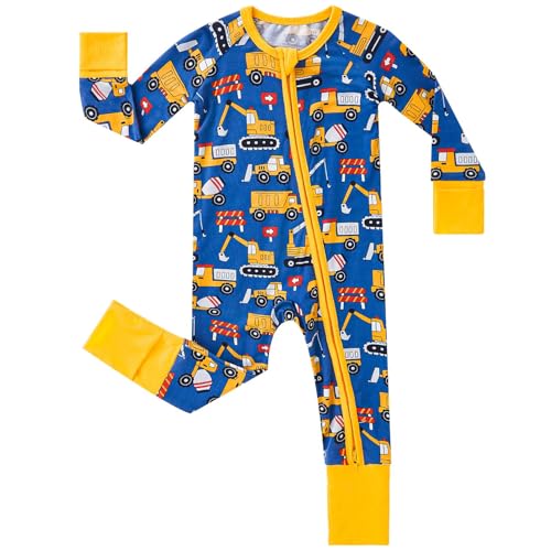 Image of pureborn Baby Infant Boys Girls Zipper Sleeper Snug Fit Viscose from Bamboo Pajamas 0-24 Months