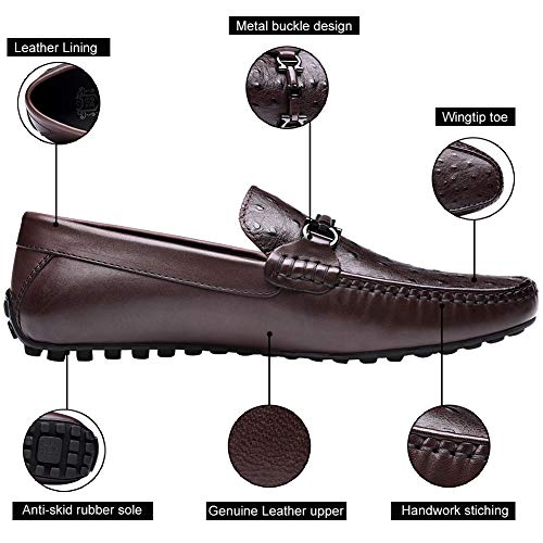 Mens Casual Comfortable Genuine Leather Lightweight Driving Moccasins Classic Fashion Penny Loafer Slip On Breathable Driving Loafer4