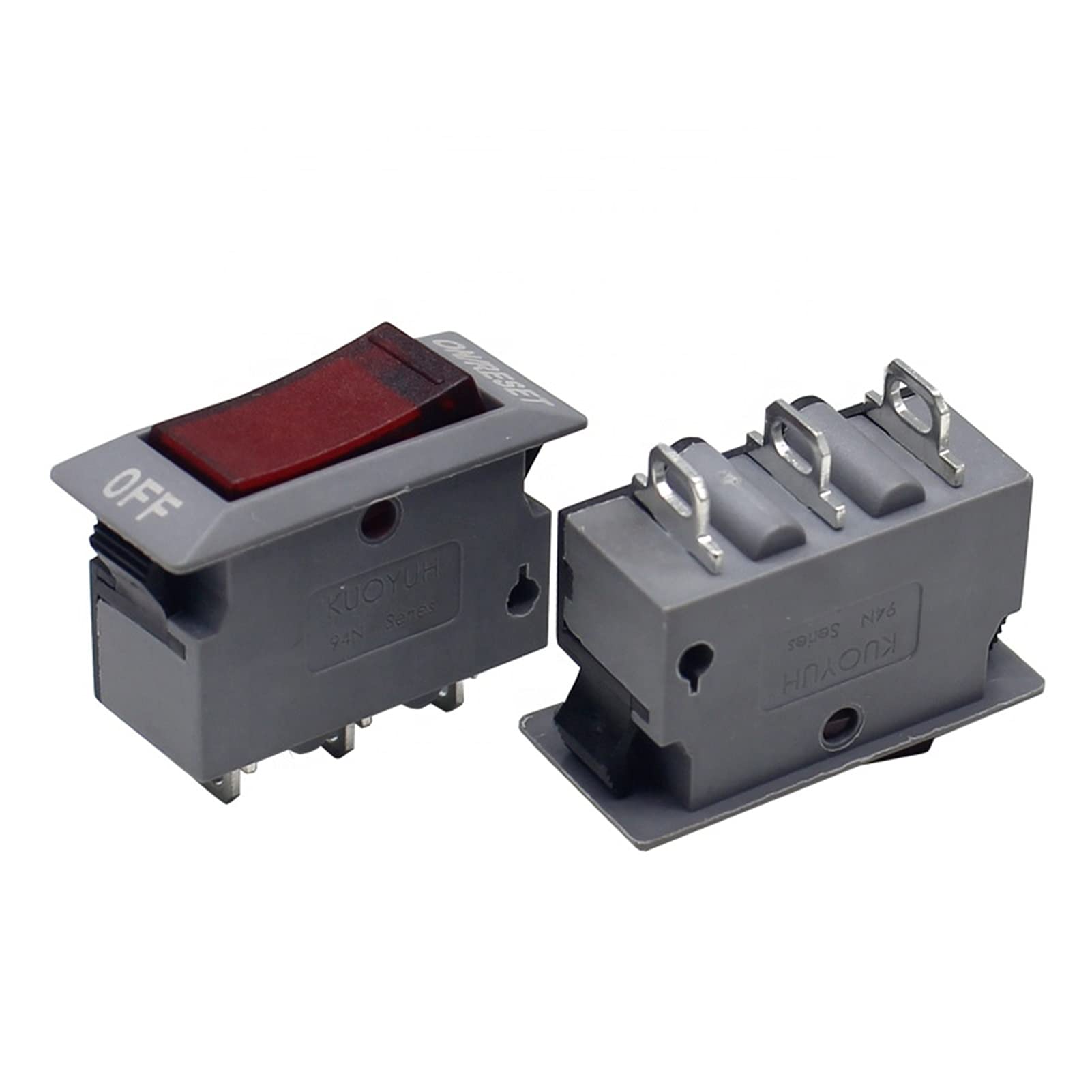 XRKJKQIDG Circuit Breaker 94N Series 16A Thermal Overload Protector Reset Push Rocker Switch(20A)