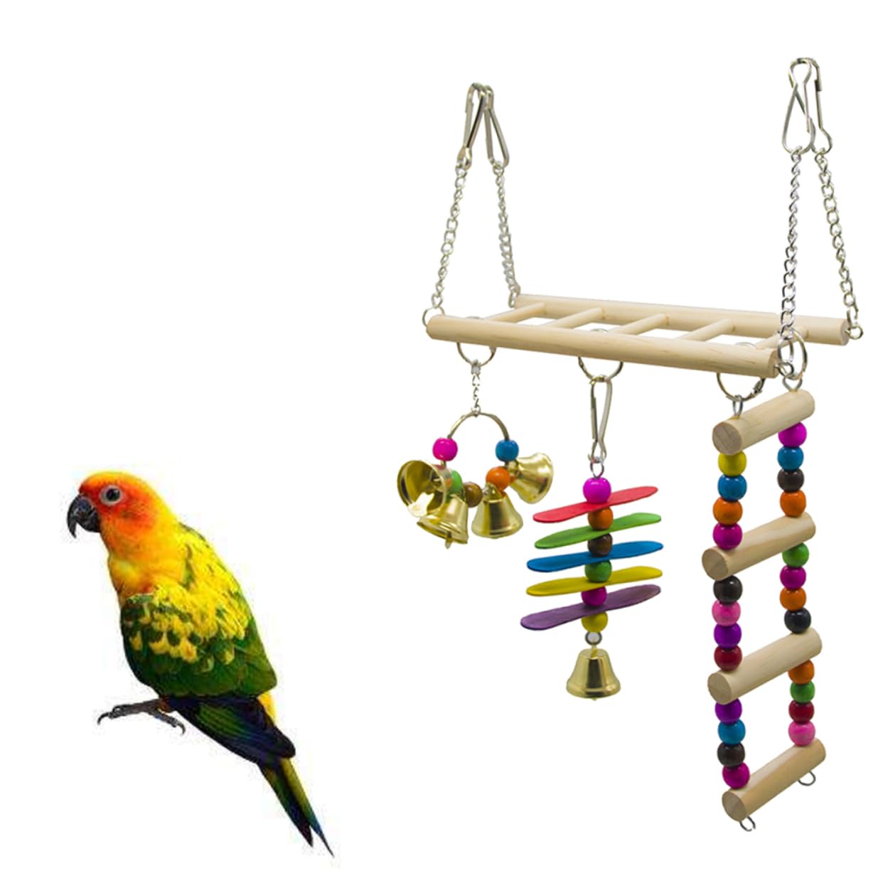 VANZACK 2stücke Pet Bird Ladder Spielzeugset Hängende Kletterleiter Schaukel Für Papageien Und Wellensittiche Sicheres Spielzeug Für Vogelkäfige Teiliges Set Für Stundenlangen