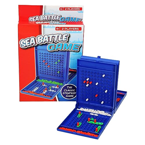 Sea Battle Game - 2 Player Strategy Board Game, Sink the Battle Ships and War Ships, Fun Interactive Travel Game, For Children and Adults