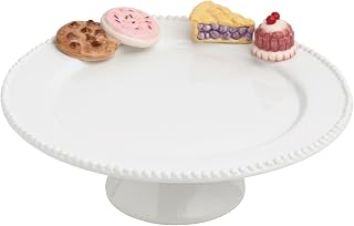 Mud Pie White Ceramic Sweets Pedestal