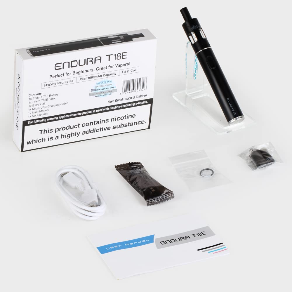 Innokin Endura T18E Prism E Cigarette Starter Kit, 2ml, No Nicotine - Full  of Black : Amazon.co.uk: Health & Personal Care