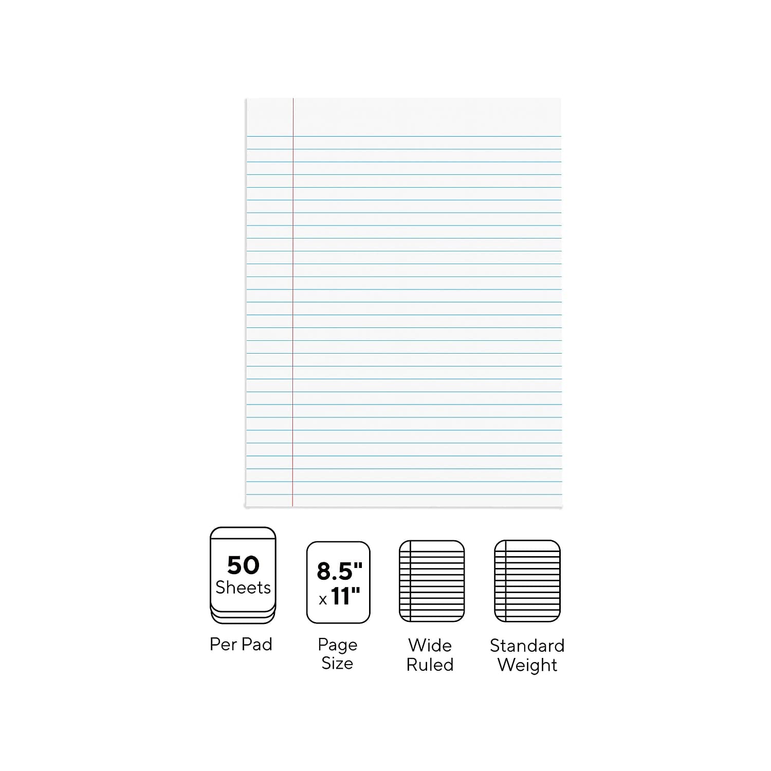 Staples 154120 - Blocchi per appunti, 21 x 28 cm, colore: bianco, 12 blocchetti