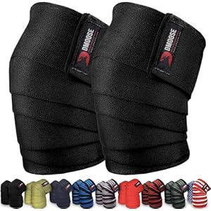 DMoose Fitness Knee Wraps for Weightlifting (Pair) – USPA Approved 78″ Cotton Straps for Powerlifting, Leg Press, Squats & Joint Stability – Reinforced Stitching Knee Wrap Support for Men & Women