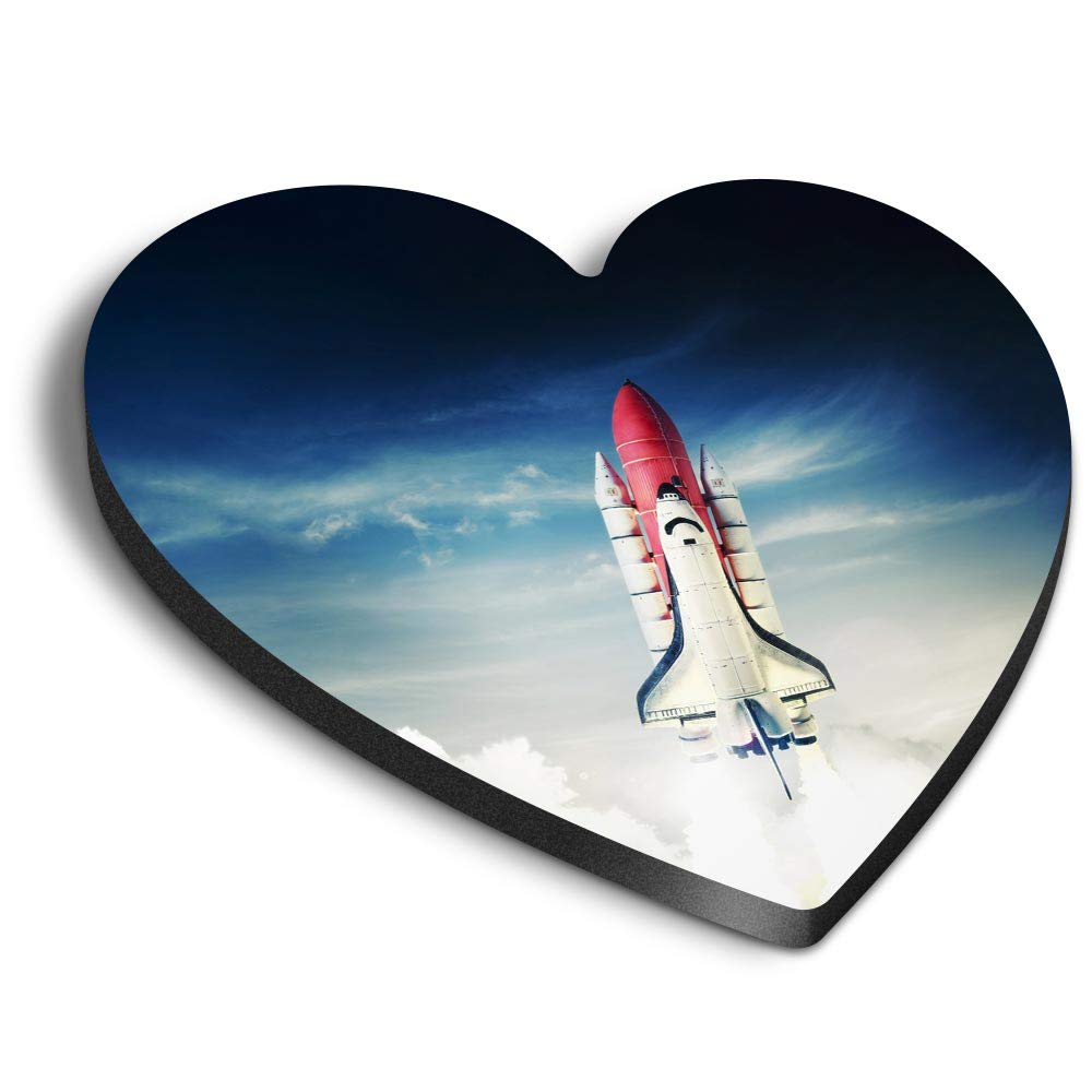 1 x Heart MDF Magnets - Space Shuttle Rocket Space NASA 8204