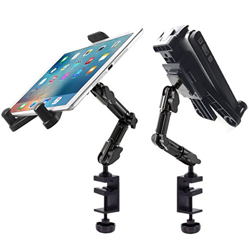 ChargerCity Heavy Duty Aluminum Alloy Pole/Bar Mic Microphone cymbal Stand Tablet Smartphone Holder Zoom Meeting Clamp Mount for All iPad Tablets & iPhone Pro Max Plus (All Generations)