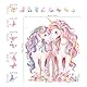 decalmile Wandsticker Kinderzimmer Einhorn Groß Wandtattoo Pferde Mädchen Blumen Schmetterling Wandaufkleber Babyzimmer Schlafzimmer Wohnzimmer Wanddeko