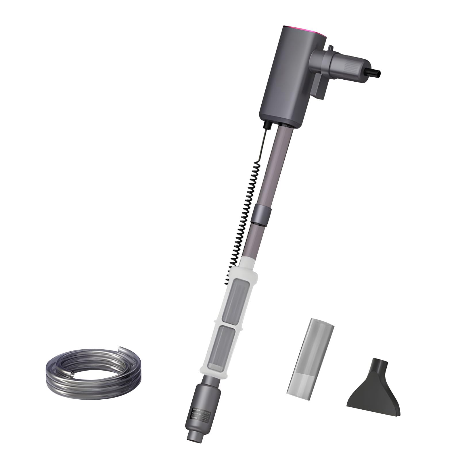 Potente cambiador de agua para cisterna de peces de 18 W con entrada de 27 mm y pantalla de gestión digital, limpiador recargable para acuarios