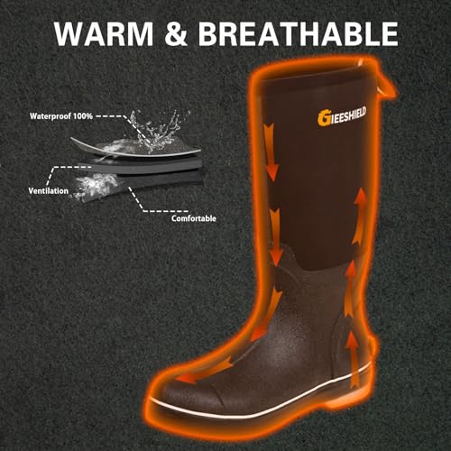 Ultra-Light Waterproof Rubber Boots for Men and Women - Durable Construction with 6mm Neoprene Insulation for Versatile All-Season Use in Hunting, Fishing, Work and Garden Size 5 to 143