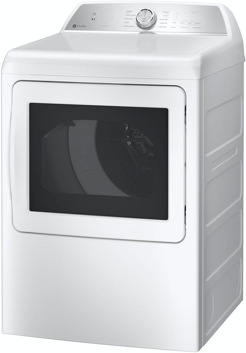 GE Profile 7.4 cu. ft. Smart Electric Dryer in White with Sanitize Cycle and Sensor Dry, Energy Star PTD60EBSRWS
