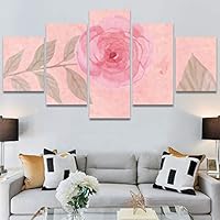 SIGNWIN 5 Panel Canvas Wall Art Modern Art Bouquet Colorful Decorative Elements Floral Multicolor Photography - 60