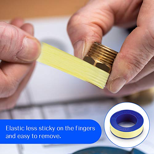 Skylety Thread Seal Tapes, PTFE Pipe Sealant Tape (1/2 by 520 Inches, Yellow, 10 Rolls)