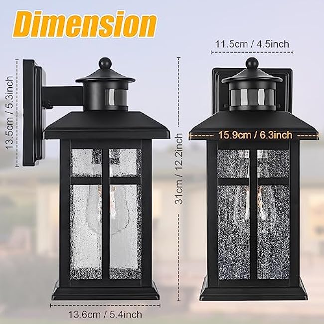 Outdoor Wall Lights Black Wall Mounted Motion Sensor Exterior Light Fixtures