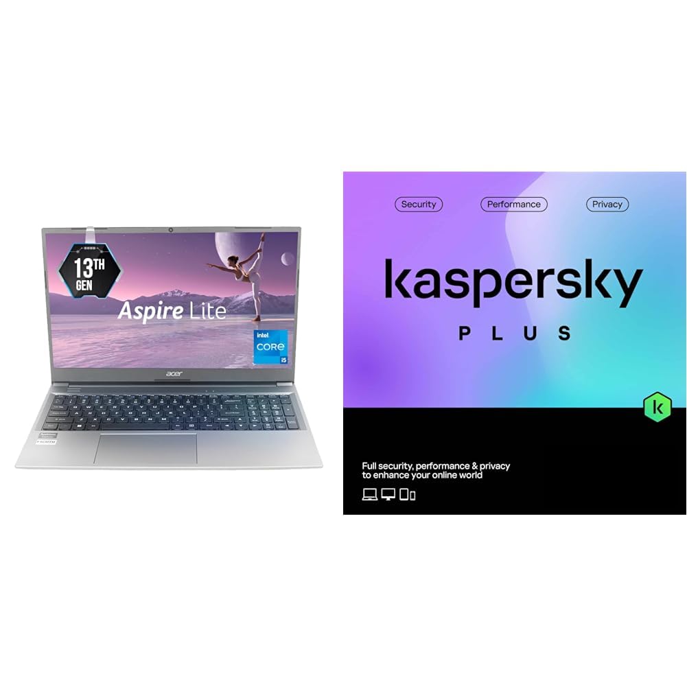 acer Aspire Lite, 13th Gen, Intel Core i5-1334U, 16GB RAM, 512GB SSD, Full HD, 15.6″/39.62cm, Windows 11 Home, MS Office + Kaspersky Plus 1 Device 1 Year (Physical Pack)