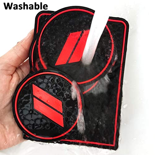 Auovo Anti dust Mats for Journey Accessories 2021 2020 2019 2018 2011-2020 Custom Fit Center Console and Cup Holder Liners Mats(Red)