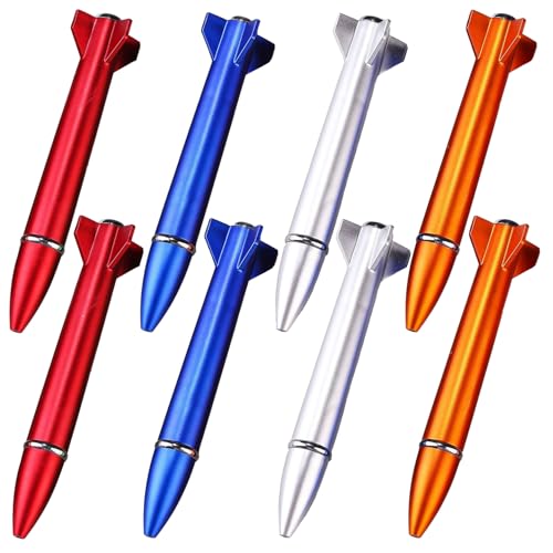 JKJF 8 piezas Bolígrafos roller con forma de cohete Bolígrafos