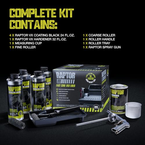 Image of RAPTOR VX Fast Cure Spray & Roll-On Truck Bed Liner Kit, 4 Quarts