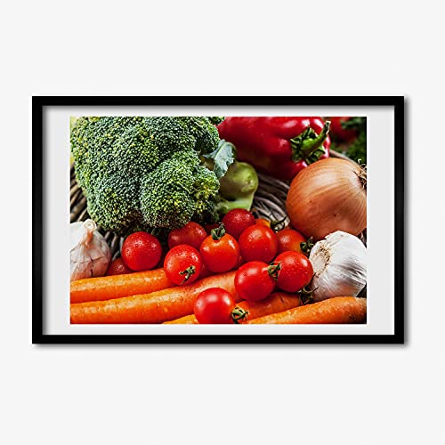 Peinture 60x40 cm Tulup cadre en bois de qualité supérieure motif légumes d'art