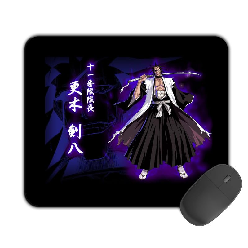 Image of Printed Designer Mouse Pad Black Kenpachi (200MM X 240 X 3MM) Enhance Gaming and Work Performance Comfortable and Precise Non-Slip Water Proof Bleach Mouse Pad.