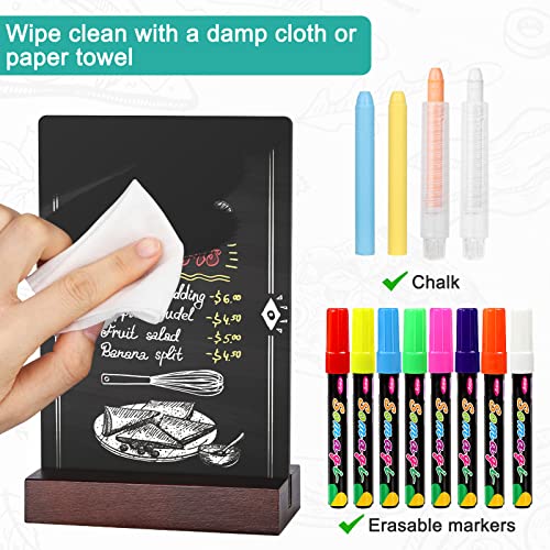 Mini Chalkboard Signs With Stand, 4 X 6 Inch Vintage Wooden Tabletop Chalkboard Sign With Base Stand, 3 Pack Rectangle Blackboard For Event Decorations, Table Numbers, Food Signs, Wedding Signs #TOP4