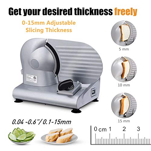 Meat Slicer, Cusimax Electric Deli Food Slicer With 2 X 7.5" Stainless Steel Blades & Food Carriage, Adjustable Thickness For Home Use, #TOP4