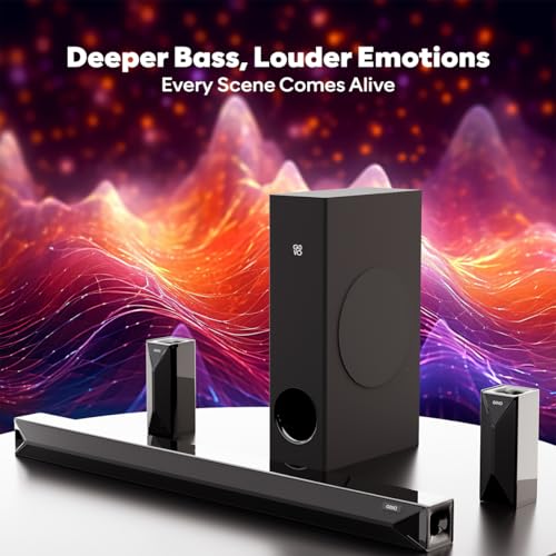 Image of GOVO GoSurround 955 Pro |320W Sound bar, True 5.1 Channel Home Theatre, Mega subwoofer, HDMI, Opt, AUX, USB & Bluetooth, 3 Equalizer Modes, Stylish Remote & LED Display (Black)