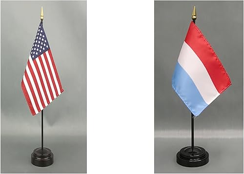 Miniatura 56 de Juego de banderas de escritorio de Afganistán, hecho en Estados Unidos, de rayón de 4 x 6 pulgadas, escritorio de oficina y pequeñas banderas