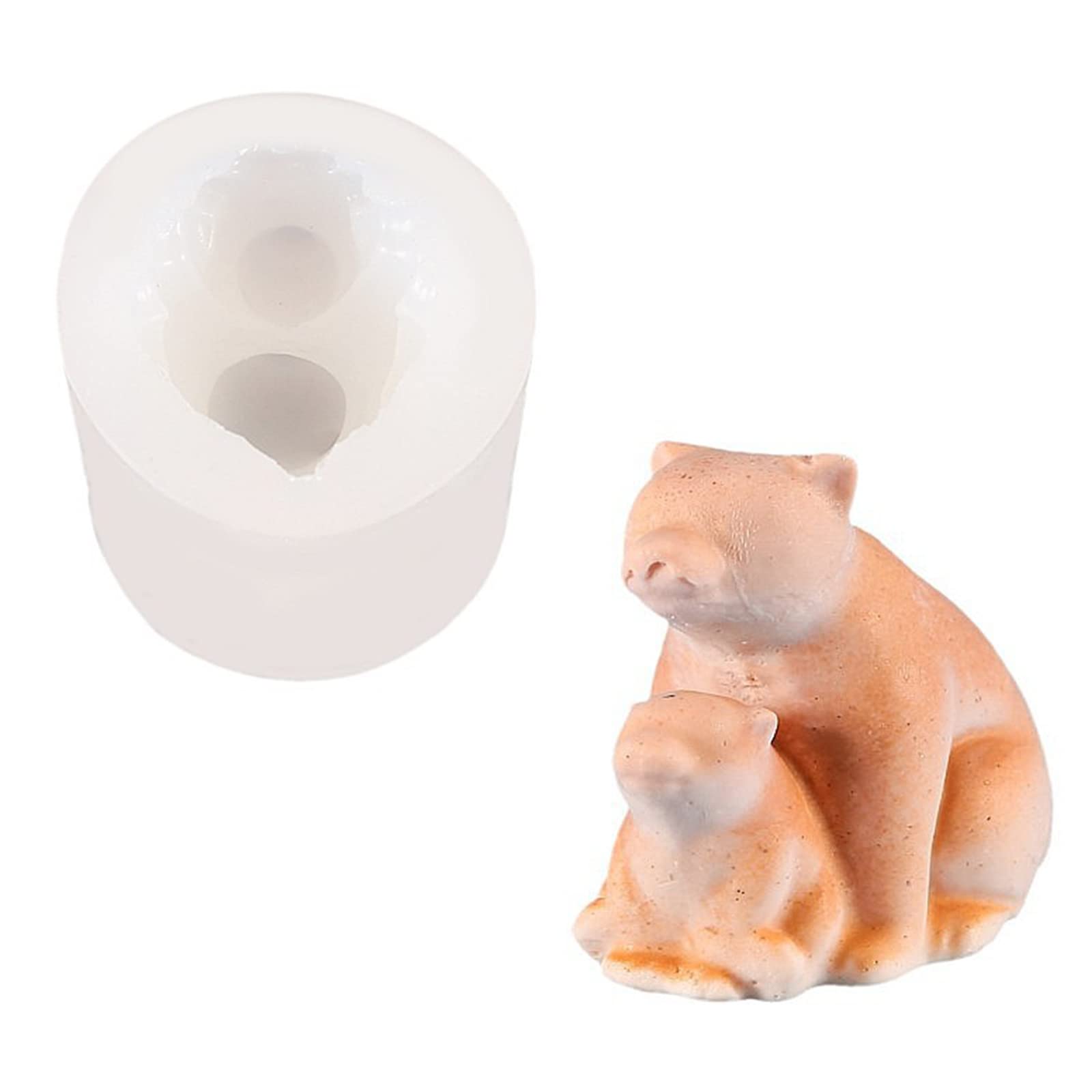 Tsophreniq 3D Bear Mold Mousse Cake Non-stick Easy to De for Plaster Fondant Chocolate Molds Silicone Round for Baking Decoration Number for Baking