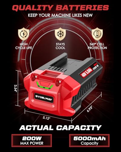 Image of Upgrade 5.0Ah Replacement for Skil 40V Battery BY8708C-01 BY8705-00 BY8708-00 BY8723C-00, Compatible with SKIL PWRCore 40 Volt Tools & SC5364-00 SC5376C-00 Charger