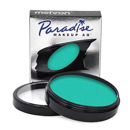 Image of Mehron Paradise Makeup AQ Pro Size | Stage & Screen Performance, Face & Body Painting, Beauty, Cosplay, and Halloween | Water Activated Face Paint, Body Paint 1.4 oz (40 g) - Teal | Made in the USA