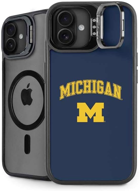 Skinit Kickstand Phone Case Compatible with iPhone 16 - Officially Licensed University of Michigan M Logo Design