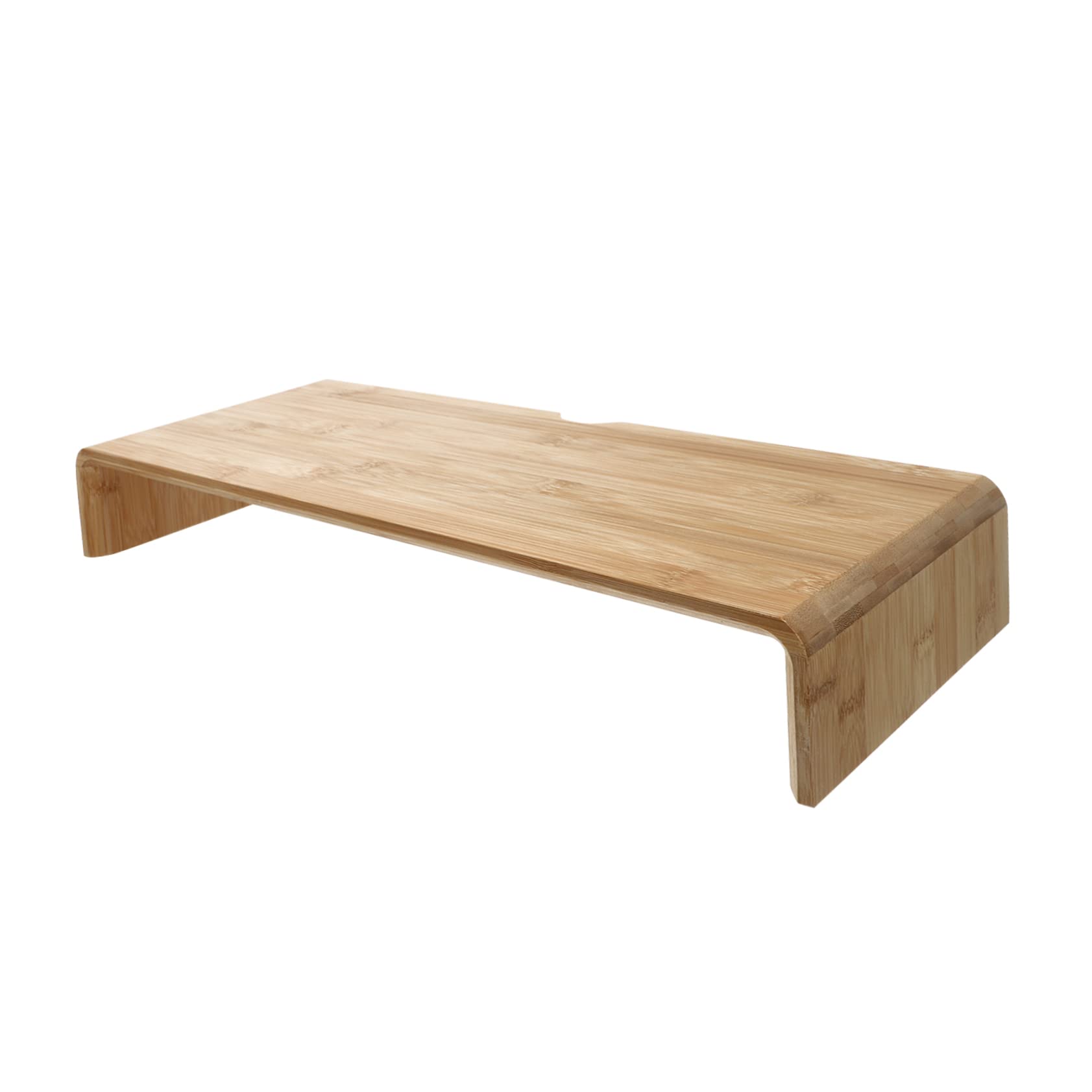Supporto Alza Monitor in bambù Naturale Organizer Scrivania Semplice e Pratico per Computer Scolastico e Ufficio Mobile Portaoggetti