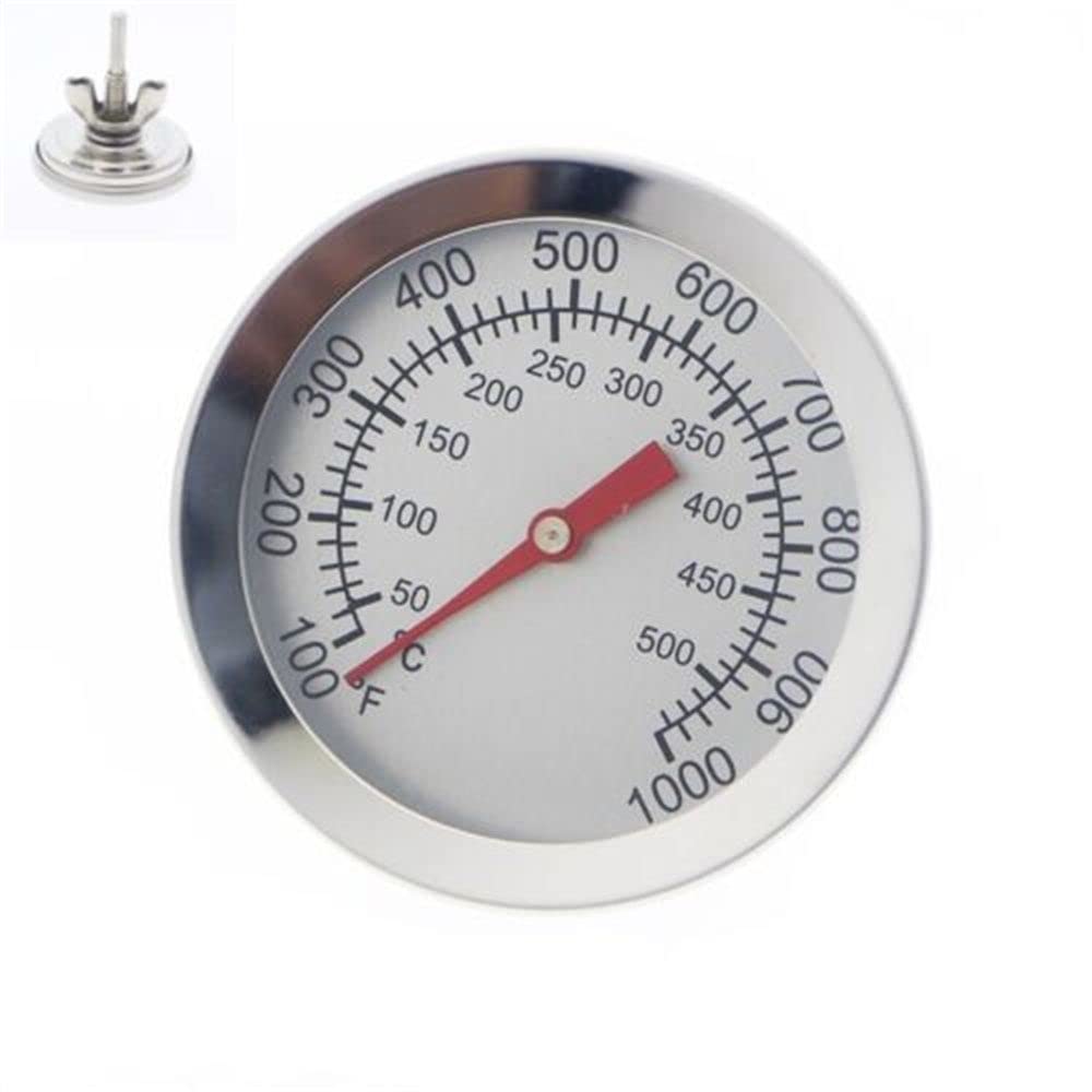 BBQ Thermometer, Oven Temperature 50-500 ºC Chart Gauge, Stainless Steel Barbecue Grill Temperature Gauge for Multiple Grills and Smoker Grill Meat