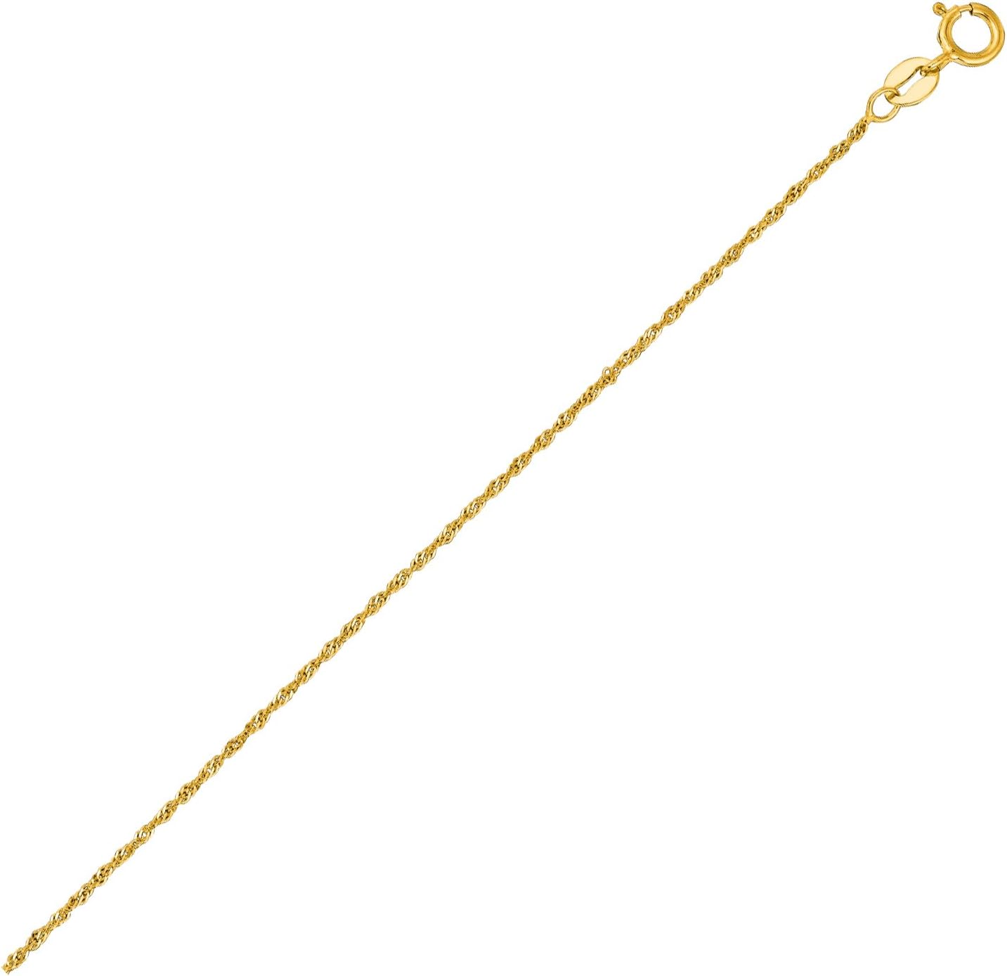 Ritastephens 14k Real Yellow Gold Singapore Sparkle Anklet Ankle Bracelet 10 Inches