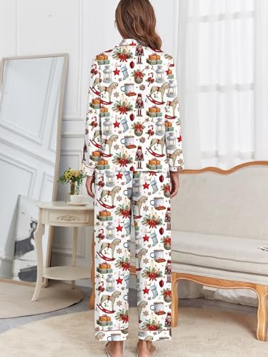 Image of Brosloth Women's Silk Satin Pajamas Pjs Sets Cute Lace Pattern Two Piece Loungewear Set Button Up Pajamas Sleepwear Black