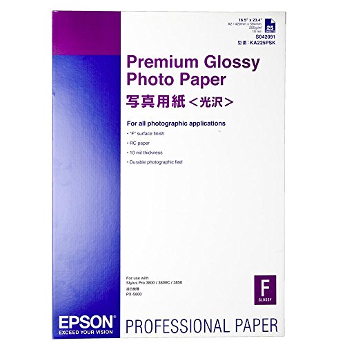 Epson C13S042091 Papier photo glacé haut de gamme 255g / m2 A2 25 Pack