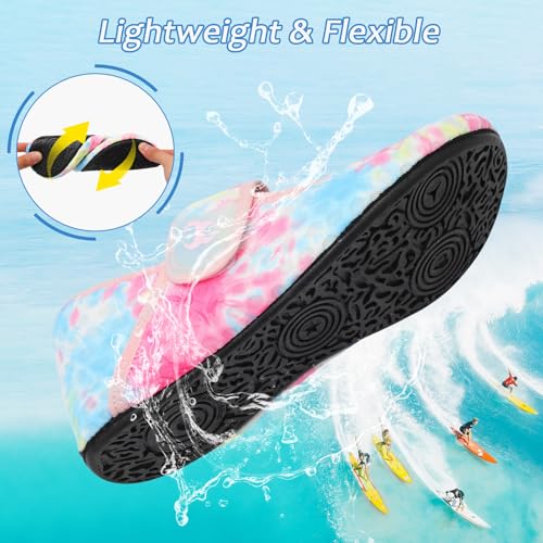 Image of Water Shoes for Women Men Barefoot Beach Swim Aqua Socks Summer Wide Slides Sandals Quick Dry Pool River Sea Sock Shoes