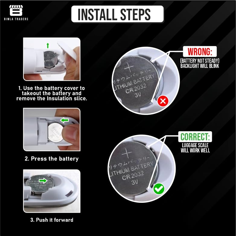 Btag Portable Electronic Luggage Weighing Scale | 50kg/110Lb Digital Handheld Travel Weight Scale with LED Display | Compact & Durable Suitcase/Baggage Weight Checker for Home– Pack of 1(JY-26) 4