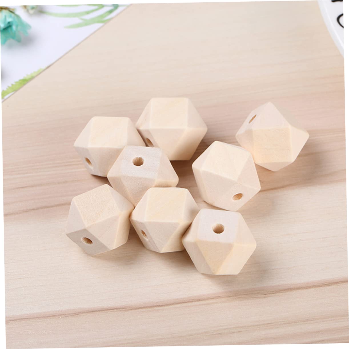 EXCEART 300piezas Abalorios De Madera Natural Sin Terminar Octagonales Para Manualidades y Joyería Perfectos Para y Pulseras