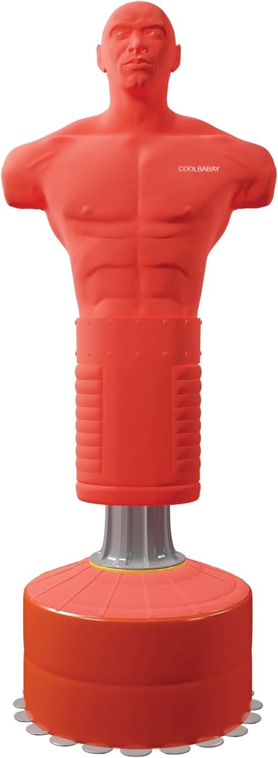 COOLBABY Freestanding Punching Bag – Body Opponent Bag (BOB) with fillable base for Boxing, Kick Boxing & Martial Arts Training Full Body Punching Man Boxing Stand, Silastic Punching Bag