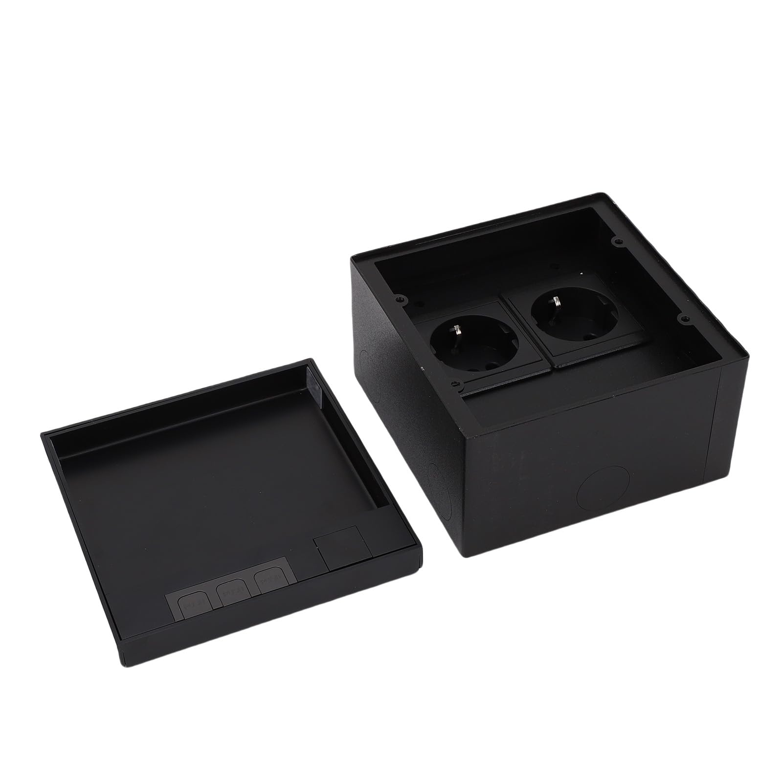 KUIDAMOS Kit Scatola Presa da Incasso a Pavimento Durevole 2 Prese per Decorazioni per la Casa in Ufficio Acciaio Inossidabile