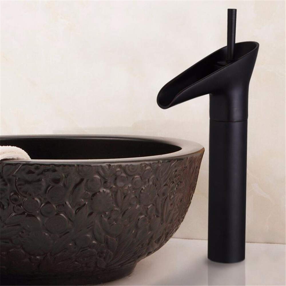 Mitigeur Cascade Noir Moderne Pour Lavabo Robinet De Salle De Bain