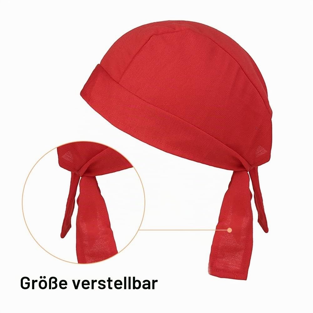 DONGKER DOO Rag Dew Rags, 6 Stück Durag-Kappe für Herren, DOO-Tuch für Herren, Atmungsaktiv Bandana Cap Laufmütze für Kopfumfang von 55-58 cm Männer und Frauen