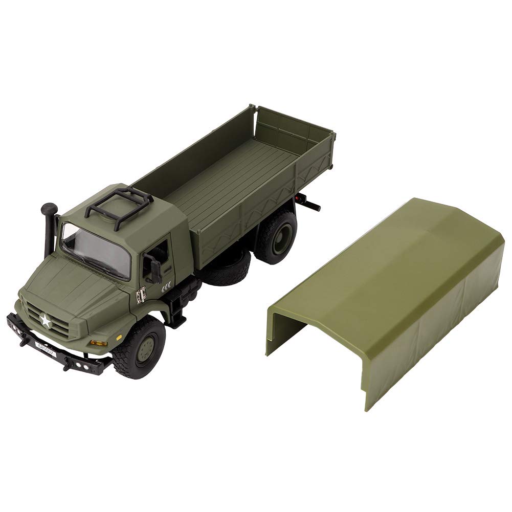 1:36 Scale Mini Alloy RC Military Truck Toy Car High Simulation Model Educational Toy for Kids, Cool Simulation Vehicle Model with Openable Doors, Removable Roof - Image 4