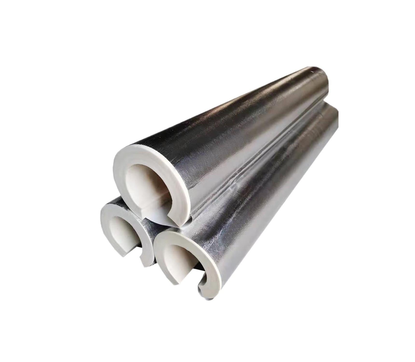 Tubo de espuma aislante for tuberías autoadhesivo, envoltura de papel de aluminio, 3,25 pies de longitud, protección térmica contra congelación (1 paquete)(1.18x4-1/2")