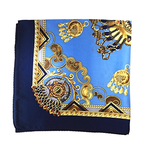 Preisvergleich Produktbild Silk Run-Blau Kette Quadratischer Schal 100% SEIDE (55cmx55cm)