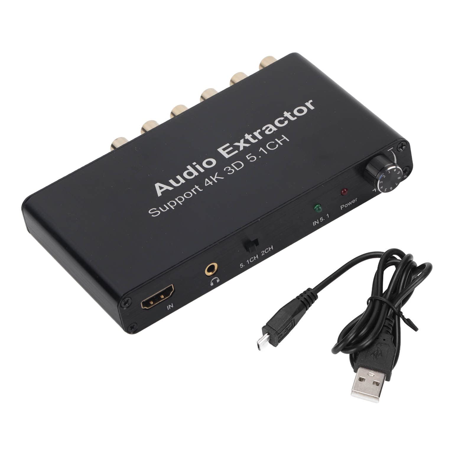 Estrattore audio 4K 3D 5.1CH HD Interfaccia multimediale Convertitore analogico Adattatore in lega di alluminio per 360 HDTV hdmi arc al convertitore audio
